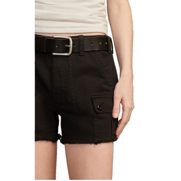 Lucky Brand Women's Raw Hem Utility Shorts size 28 NWT Cut-Off Black - Picture 1 of 13